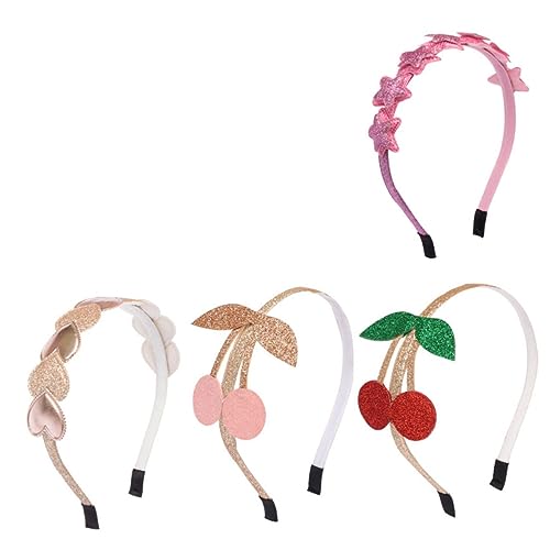 SAFIGLE 4stücke Party-haarreif Aus Kirschhaar Kopfbedeckung Mit Schleife Kopfschmuck Für Junge Mädchen Party-accessoire Mit Sternendesign Fest Sitzendes Stirnband von SAFIGLE