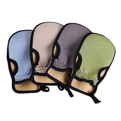 SAFIGLE 4 Stück Peeling Handschuhe für Körperpeeling Strapazierfähige Bad Handschuhe mit Starker Reinigungskraft Wiederverwendbar Komfortabel Passend für Damen und Herren Zufällige Farbe von SAFIGLE