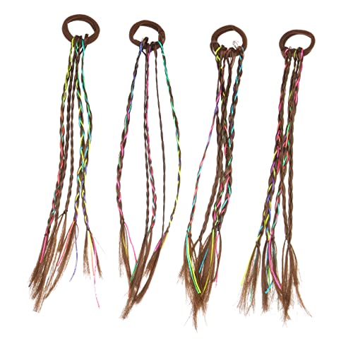 SAFIGLE 4stücke Perücke Mit Zöpfen Haarschmuck Für Junge Mädchen Bunte Perücken Mit Zöpfen Für Mädchen Kinderkopfschmuck Perückenzöpfe Für Geburtstag Party Und Kostüm von SAFIGLE