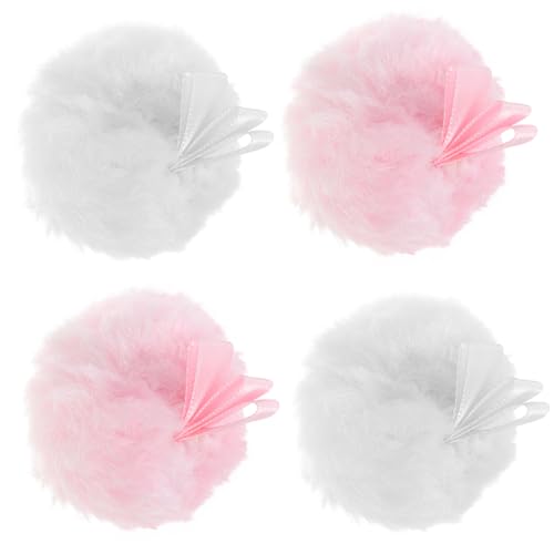 SAFIGLE 4 Stück Puderquaste Makeup Puderquaste Tragbare Fuzzy Ball Form Weiche Reinigungspads für Frauen Geeignet für Make Up und Gesichtsreinigung von SAFIGLE