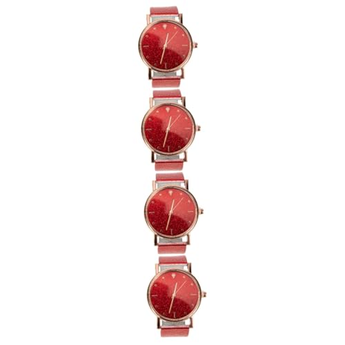 SAFIGLE 4stücke Damen Quarz-Armbanduhr Mit Silikonband Elegante Leichte Damen-Uhr Für Business Und Freizeit Stilvoller Zeitmesser Modische Frauenarmbanduhr von SAFIGLE