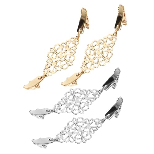 SAFIGLE 4 Stück Retro Cardigan Klammern für Damen Metallverschluss für Umhänge für Partys und Alltag Praktische und Stilvolle Modeakzente von SAFIGLE