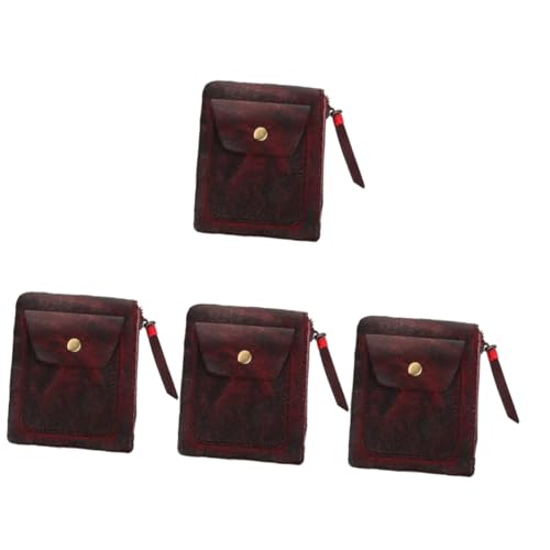 SAFIGLE 4stücke Vintage Münzbeutel Pflanzlich Gegerbtem Multifunktionale Kleine Geldbörse Für Münzen Scheine Und Für Alltag Und von SAFIGLE