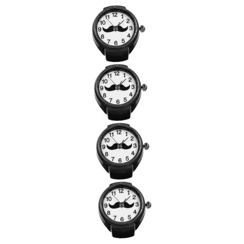 SAFIGLE 4 Stück Ringuhr Retro Uhr damenuhr das Geschenk männer Ringe Uhrengehäuse für Herren Uhrenring modische Fingeruhr beiläufig Anschauen Fingerkreis schmücken Liebhaber Abs von SAFIGLE
