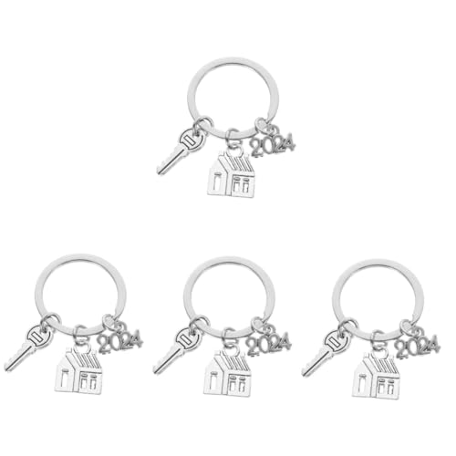 SAFIGLE 4 Stück Schlüsselanhänger zum Einzug erster schlüsselring für zu Hause erster schlüsselbund zu Hause Schlüsselanhänger für Autoschlüssel Geldbörsen Einweihungsgeschenke Legierung von SAFIGLE