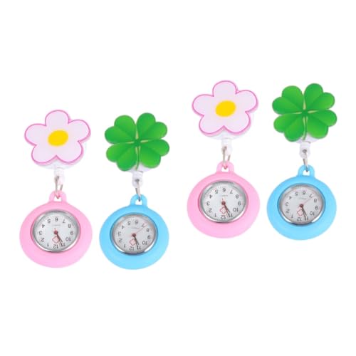 SAFIGLE 4 Stück Schwesterntisch Bequeme Krankenschwesternuhr Damenuhr Frauen Krankenschwester Uhr Taschenuhr Frauen Uhren Einziehbare Digitaluhr Hängende Reversuhr Uhr-anstecknadel Pflege von SAFIGLE