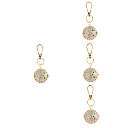 SAFIGLE 4 Stück Schwesterntisch Schwesternuhr zum Anklemmen Schlüsselanhänger für Männer Stift Krankenschwester Uhr Nurse Watch hängende Uhr Schlüsselanhänger ansehen Legierung Rose Gold von SAFIGLE