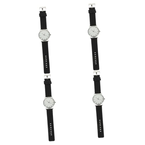 SAFIGLE 4 Stück Sportuhr Einfache Uhr Dating-Armbanduhr Handuhr Für Herren Sportfrauenuhr Filigrane Herrenuhr Uhren Für Männer Betrachten Tragbare Herrenuhr Frauen Schauen Zu Glas Black von SAFIGLE