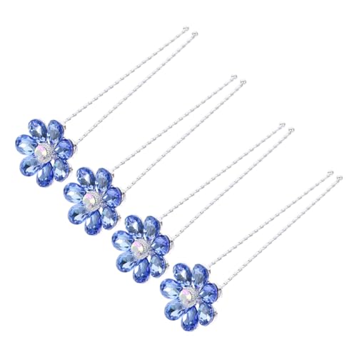 SAFIGLE 4 Stück Strass Haarnadeln Strass Clips Für Bräute Haarnadeln Brautparty Dekorationen Hochzeitsschmuck Haar Accessoires Hochzeits Haarnadel Für Die Braut Blaues von SAFIGLE