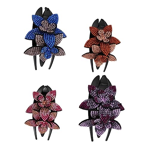 SAFIGLE 4stücke Strass Blume Haarnadel Mit Kamm Für Frauen Pack Für Geburtstagsfeiern Weihnachten Silvester Und Partys von SAFIGLE