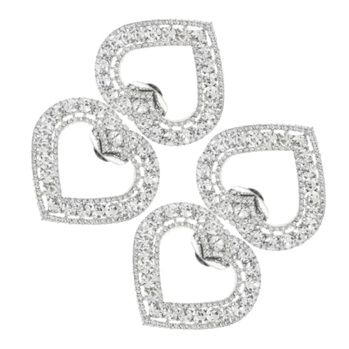SAFIGLE 4 Stück Strass-schuhschnallen: Abnehmbare Strass-herz-high-heels-clips, Hochzeitsschuh-schmuck, Charms, Dekoration Für Frauen Und Mädchen von SAFIGLE
