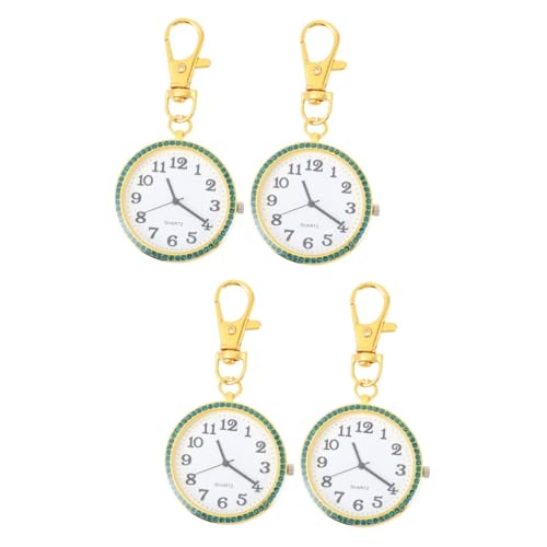 SAFIGLE 4 Stück Taschenuhr Mann Beobachten Uhr Einfache Uhr Lustiger Schlüsselanhänger Freund Jungs Uhren Digitaluhr Für Herren Stethoskop-Halskette Herrenanhänger Ring Zinklegierung von SAFIGLE