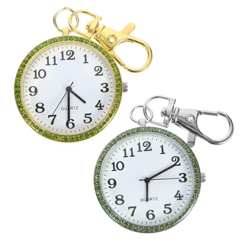 SAFIGLE 4stücke Taschenuhr Schlüsselanhänger Mit Strassdekoration Tragbare Clip-Uhr Für Ärzte Und Alltag Geeignet Für Zu Weihnachten Geburtstagen Und Besonderen Anlässen von SAFIGLE