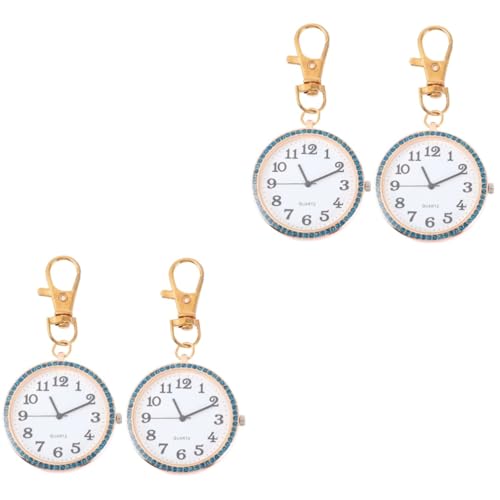 SAFIGLE 4 Stück Taschenuhr schlüsselanhänger Halloween Schwesternuhren für Damen einfache Clipuhr Kinder Geldbörse Damenuhren Ziemlich Abzeichen Revers-Clip Schwesterntisch Vati von SAFIGLE