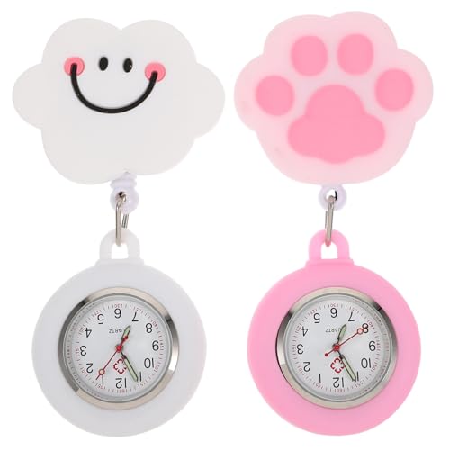 SAFIGLE 4stücke Cartoon Uhr Mit Dehnbarem Silikon Und Adorable Design Praktische Taschenuhr Für Ärzte Und Pflegekräfte Leicht Und Tragbar Für Arbeitsalltag von SAFIGLE