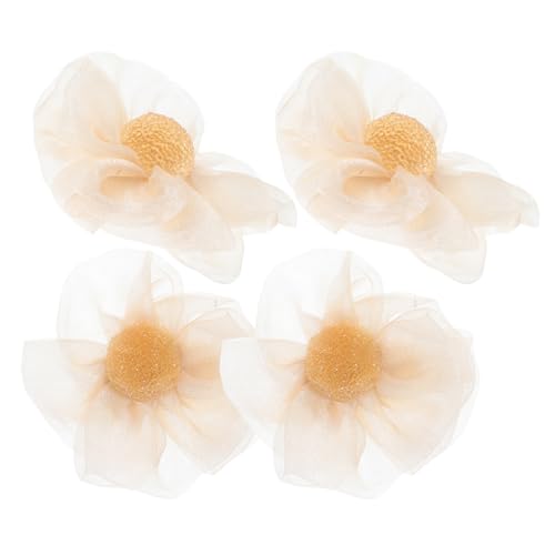 SAFIGLE 4 Stück Teiliges Abnehmbare Blumenschuhclips für Damen Hochzeitsaccessoires für Hohe Absätze Romantische Schuhschnallen mit Stoffrosen Dekoration für Brautschuhe von SAFIGLE