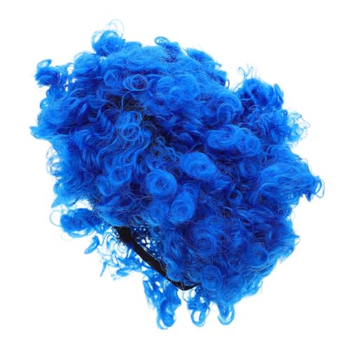 SAFIGLE 4 Stück Teiliges Afro Perücken Blau Verstellbare Clown Lockenperücke Langlebig Synthetisch Geeignet für Halloween Karneval Disco Party und Kostümaufführungen von SAFIGLE
