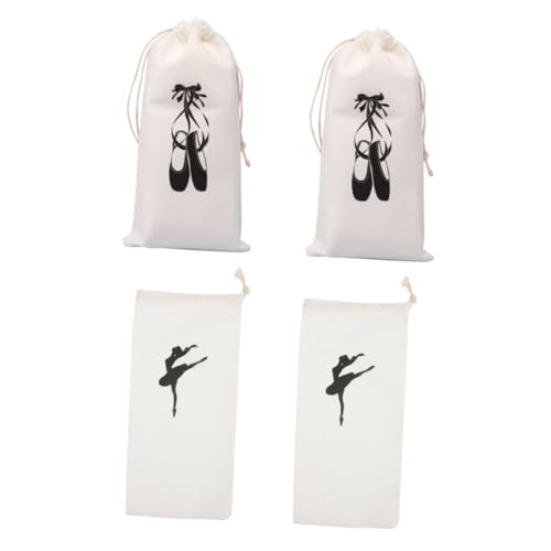 SAFIGLE 4 Stück Teiliges Ballettschuh aufbewahrungsset mit Kordelzug Großer Stauraum Tragbare Tanzschuhtaschen für Mädchen Vielseitige Schuhbeutel für Ballett Reisezwecke von SAFIGLE
