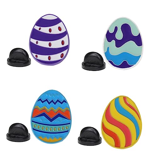 SAFIGLE 4 Stück Teiliges Cartoon Broschen Dinosaurier Ei Farbenfrohe Leichte Anstecknadeln aus Legierung für Kleidung Taschen Hüte Niedliche Accessoires für Frauen Mädchen Studenten von SAFIGLE