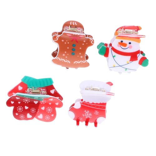 SAFIGLE 4 Stück Teiliges Haarklammer Kleine Haarspangen Weihnachten Rutschfeste Haarklaue für Frauen Vielseitige Haarschmuck Clips für Dünnes und Langes Haar Praktische Styling Hilfen für von SAFIGLE