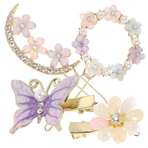 SAFIGLE 4 Stück Teiliges Haarschmuck für Damen Haarspangen mit Glitzerdekoration Haarnadeln für Hochzeiten Partys und Besondere Anlässe Langlebig von SAFIGLE