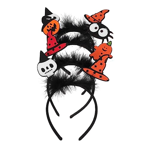 SAFIGLE 4 Stück Teiliges Halloween Haarband Kreative Cosplay Haarschmuck für Partys Kostümparty Dekoration Kürbis Spinne Skelett und Geist Designs von SAFIGLE