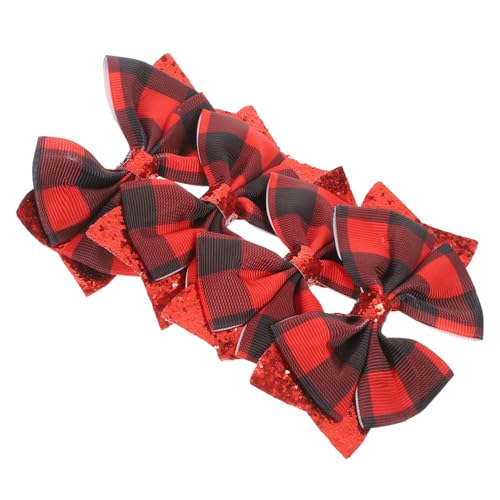 SAFIGLE 4 Stück Teiliges Kleine Karierte Haarschleifen Haarclips mit Niedlichem Schleifendesign Festhaltend für Damen und Mädchen Vielseitig für Festtage Alltag Weihnachten von SAFIGLE
