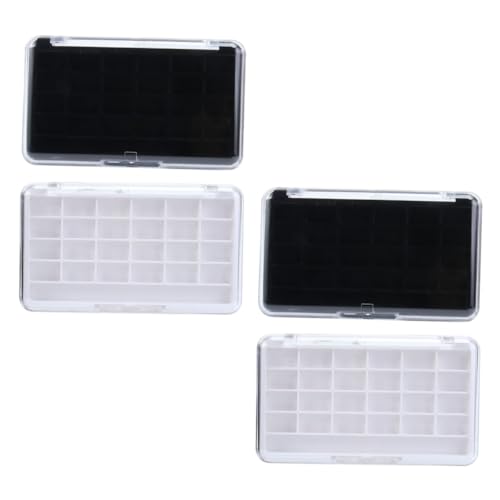 SAFIGLE 4 Stück Teiliges Leerer Lidschatten Organizer mit Fächern für DIY Lippenstift und Kosmetik Aufbewahrung Transparenter Deckel für Effektive Organisation von SAFIGLE