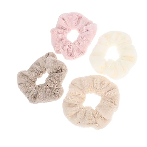 SAFIGLE 4stücke Zarte Pferdeschwanz Haarschmuck Plüsch Haargummis Für Frauen Plüsch Kopfschmuck Haar Ringe von SAFIGLE