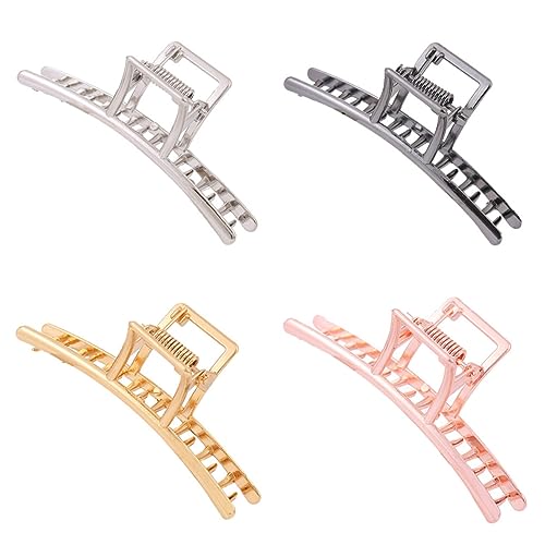 SAFIGLE 4 Stück Teiliges Ponytail Clips aus Legierung Haarklammern für Damen und Mädchen Schwarz Gold Silber und Roségold Haaraccessoire für Besondere Anlässe von SAFIGLE