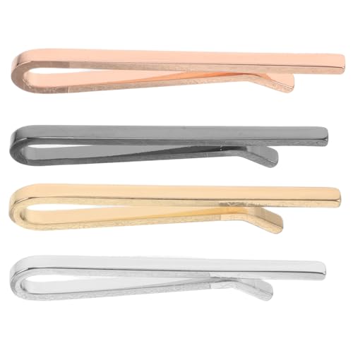 SAFIGLE 4 Stück Teiliges Set Herren Krawattenclips Krawattenklammern Gunmetal und Roségold für Hochzeiten Geschäftliche Meetings und Festliche Anlässe von SAFIGLE