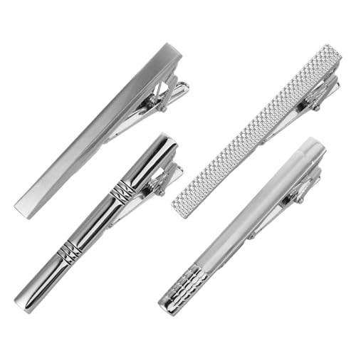 SAFIGLE 4 Stück Teiliges Set Krawattenklammern für Herren Einfache Metall Krawattennadel für Formelle Anlässe Sicherer Halter für Krawatte Elegantes Design für Stil von SAFIGLE