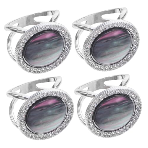 SAFIGLE 4 Stück Teiliges Silkschal Ring Clips für Damen Verstellbare T Shirt Knotenschließen Runde Schalhalter und Brooches für Reisen und Täglichen Gebrauch von SAFIGLE