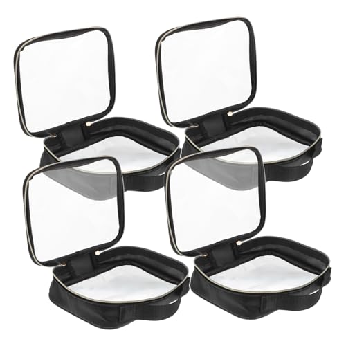 SAFIGLE 4 Stück Teiliges Transparente Kosmetiktaschen mit Reißverschluss wasserdichte PVC Toilettenartikel Aufbewahrungstasche für Reisen Handtasche und Business Tragbar für Damen von SAFIGLE