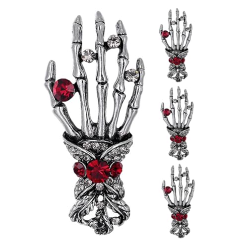 SAFIGLE 4stücke Punk-broschennadel Aus Legierung Mit Strasssteinen Vintage-anstecknadel Für Herren Und Damen Modischer Broschenschmuck Für Jacken Hemden Und Schals von SAFIGLE