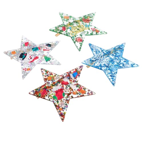 SAFIGLE 4 Stück Teiliges Weihnachts Haarclip Sternförmige Unregelmäßige Haarspangen Festlicher Haarschmuck für Damen und Mädchen Sichere Fixierung für Festliche Anlässe von SAFIGLE