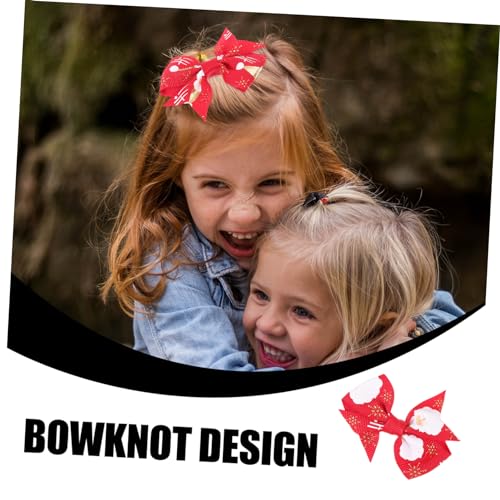 SAFIGLE 4 Stück Teiliges Weihnachts Haarclip mit Niedlichem Schleifenknoten Sichere Materialien zum Haar für Mädchen Kleinkinder und Teenager bei Weihnachtsfeiern und Partys von SAFIGLE