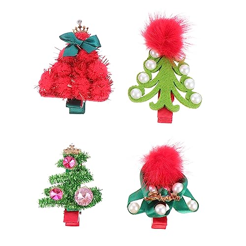 SAFIGLE 4 Stück Teiliges Weihnachts Haarspangen Bunte Haarklammern Festliche Haarschmuck für Damen und Mädchen für Weihnachten Partys und Winterfeiern von SAFIGLE
