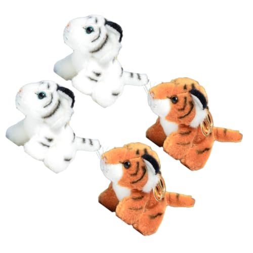 SAFIGLE 4 Stück Tiger Spielzeug Tiger-plüschtier Plüsch-Tiger Tiger Plüsch Panda Gefüllter Medaillon Ausgestopfter Tiger Tasche Hängende Dekoration Schöner Tiger Anhänger Niedlich von SAFIGLE