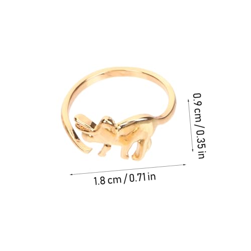 SAFIGLE 4 Stück Verstellbare Dinosaurier Ringe Offene Statement Schmuckaccessoires für Frauen Einheitsgröße Modischer Animal Design Fingerschmuck für Partys und Alltag von SAFIGLE