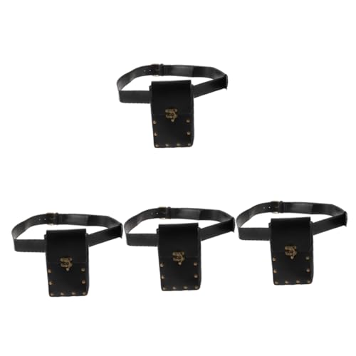 SAFIGLE 4stücke Stylische Punk Gürteltasche Für Damen Hüfttasche Für Outdoor Alltag Strapazierfähigem Pu-Material Für Festivals Und Modebewusste von SAFIGLE