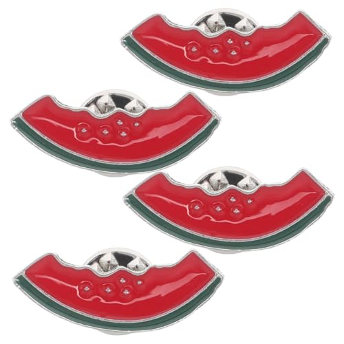 SAFIGLE 4stücke Wassermelonen-emaille-anstecknadeln Lustige Obst-broschen Zinklegierung Für Damen Pullover Schals Strickjacken Hüte Sommerparty-dekoration von SAFIGLE