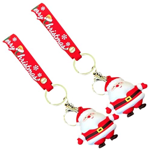 SAFIGLE 4 Stück Weihnachts-Schlüsselanhänger zarter Schlüsselanhänger Gefälligkeiten für Weihnachtsfeiern Weihnachts anhänger Weihnachtssto zarter Taschenanhänger von SAFIGLE