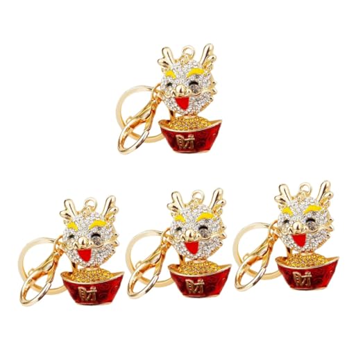SAFIGLE Spielzeug 4 Schlüsselanhänger Drachen Schlüsselanhänger Für Jahr Weihnachts Präsente Keychain - Drachenornamente Metall von SAFIGLE