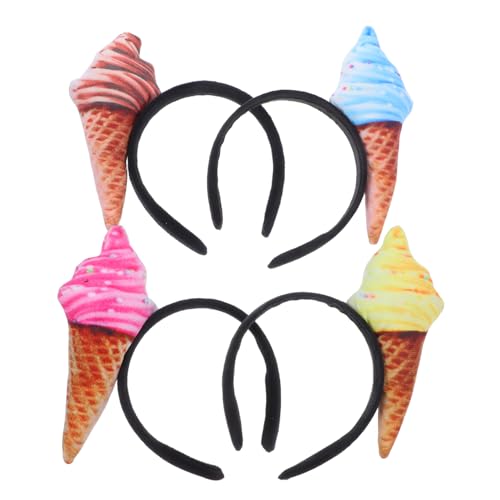 SAFIGLE 4 Stück -stirnband Stirnbänder Kinderstirnband Eiscreme-haarbänder Obst-party-kopfhörer Ankleiden Partyhut Stirnband Party Kopfbedeckung Teeparty-hüte Selber Machen Stoff von SAFIGLE