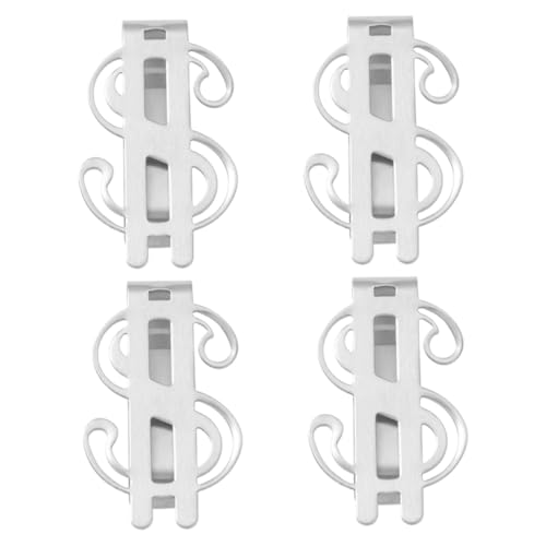 SAFIGLE 4stücke Geldklammer Aus Edelstahl Dünne Geldklammer Mit Kartenhalter Tragbare Für Bargeld Und Karten Kompakt Und Leicht Für Büro Und Freizeit von SAFIGLE