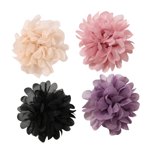 SAFIGLE 4 Stücke Stoffblumen-Broschen Stilvolle Blumen Anstecknadeln für Damen Leichtes Langlebiges Design Sichere Verschlüsse Accessoires für Kleider Schals Hüte und Festliche Anlässe von SAFIGLE