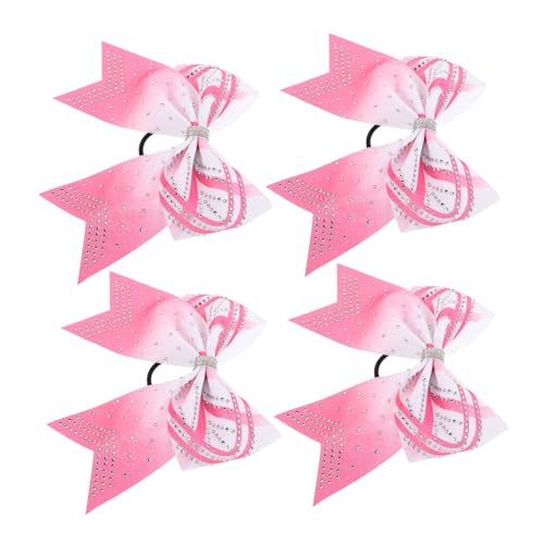 SAFIGLE 4stücke Grosse Glitzer-cheer-bogen Mit Kristallen Elastische Haargummis Mit Schleifen Für Mädchen Und Frauen Für Cheerleading Und Tanz von SAFIGLE