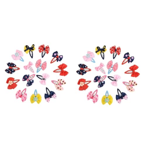 SAFIGLE 2 Sets Mädchen Haarspangen Schleife Haarnadel Kinder Haarnadel Set Für Baby Mädchen Kleinkinder Neugeborene 20 Stück * 2 von SAFIGLE