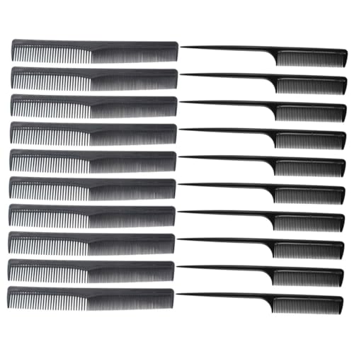 SAFIGLE 40 Stück Teiliges Anti aufladungs Haarschneidekamm Spitzkämme und Feinzahnkämme Langlebig und Leicht für Präzises Styling und Haarschnitt Geeignet für Männer und Frauen Schwarz von SAFIGLE